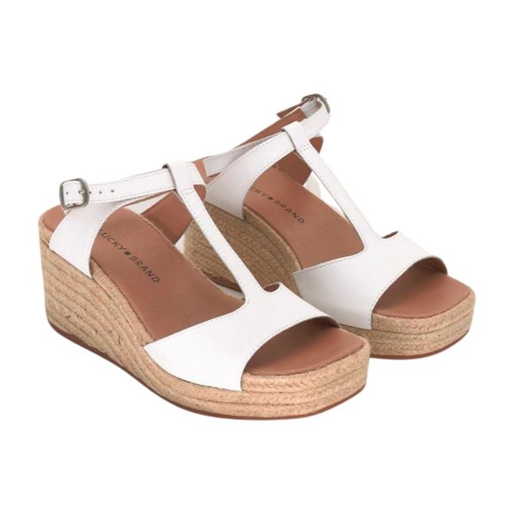 Lucky Brand Shoes - Lucky Brand Womens VALKI Wedge Sandal, White, 8